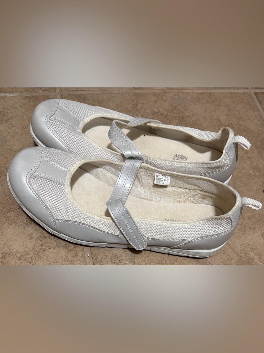 Danskin Now Molly White Mary Jane Walking Sneakers Mesh Hook & Loop Size 10 - Picture 3 of 10